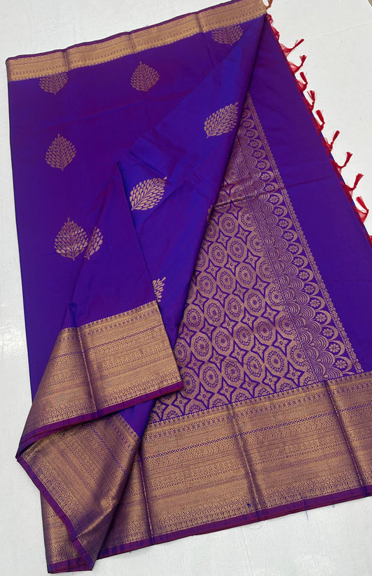 Kanchi Soft Silk Sarree with Leaf Motifs